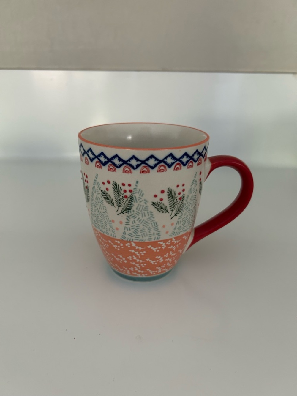 West Elm Scandi Forest Hand Painted Mug